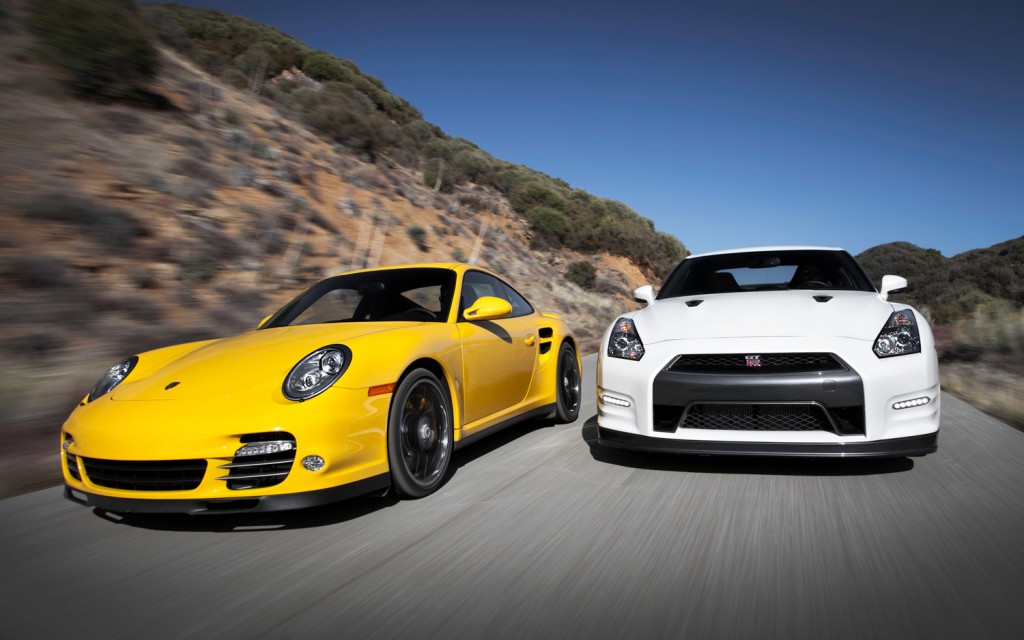 Porsche cayman r vs nissan gtr
